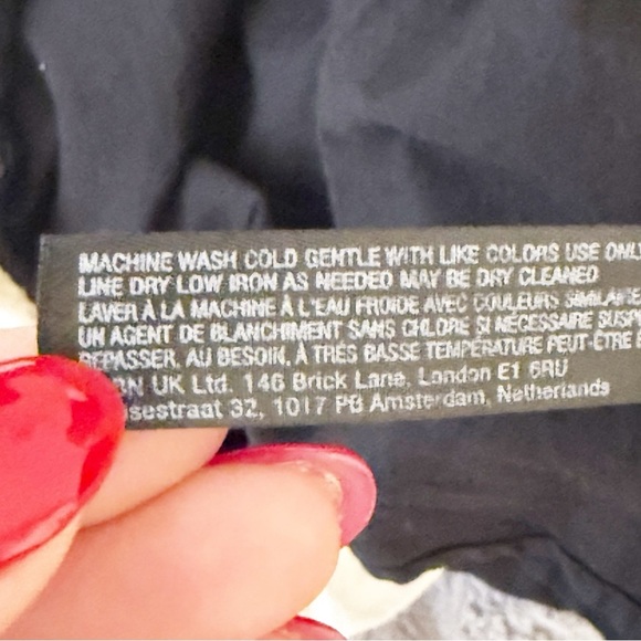 Anthropologie Babydoll Dress M | Black & White Ruffle Poplin | Romantic Style - Picture 9 of 10